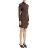 Michael Kors SS23 Allover Logo Jacquard Round Neck Knit Slim Fit Long Sleeve Dress Women dresses Chocolate MH180NV5KZ-201