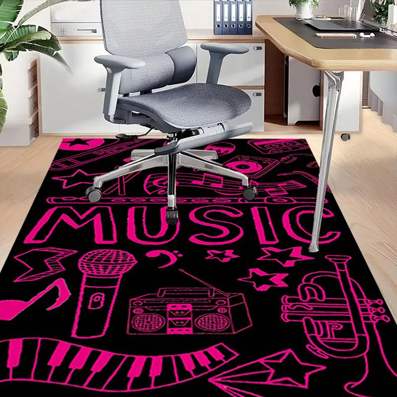 1PC Music Instruments Extra Large Non Slip Floor Carpet, Office, Family, Bedroom, Studio Large Area Rug Indoor Rugs, , Vibrant Colors