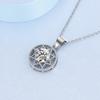 Octagonal Round Pendant Sparkling Zircon Women's Necklace Birthday Party Gift Jewelry Accessories