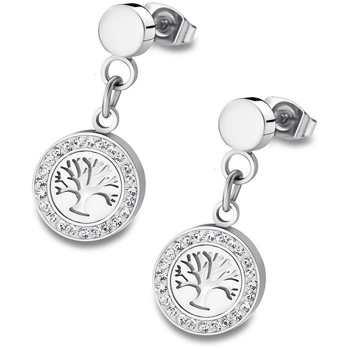 Boucles d'oreilles - LOTUS - LS1869-4-1 - Arc-en-ciel - Oxyde de zirconium - Acier inoxydable