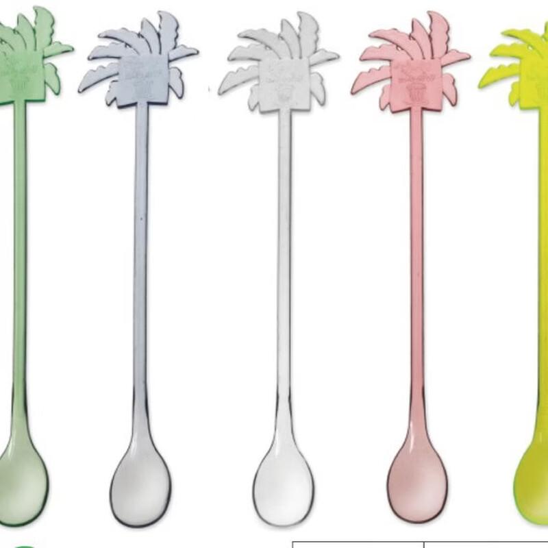 

Милые разноцветные коктейльные палочки в виде кокосовой пальмы