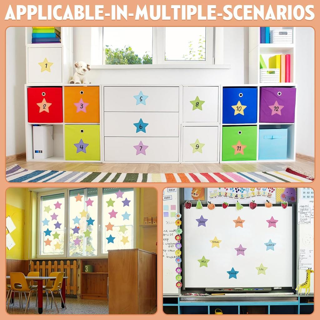 108 Pcs Paper Star Cutouts 3.5 Inch Double Printed Star DIY Craft Boho Bulletin Board Classroom Wall Decorations (Boho Colorful 108)