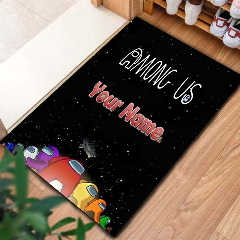 Among Us Custom Name Carpet Rug for Living Room Bedroom Home Sofa Decoration,Kids play Non-slip Floor Mat