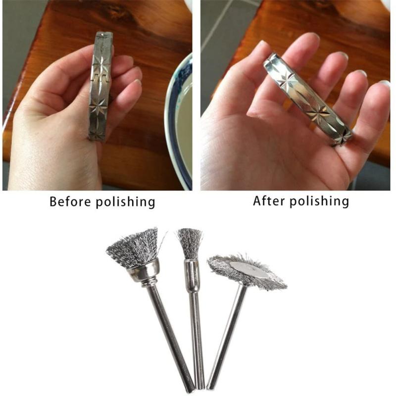 45 Pcs/set Stainless Steel Wire Brushes Practical Polishing Accessories Compatible For Dremel