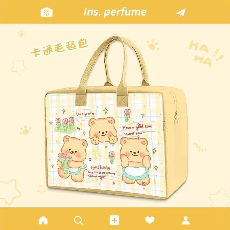 Passage Felt Travel Bag - Extra Large Capacity, Internet Celebrity KT Cat Cartoon Design, High-End Handbag Tote Bag.