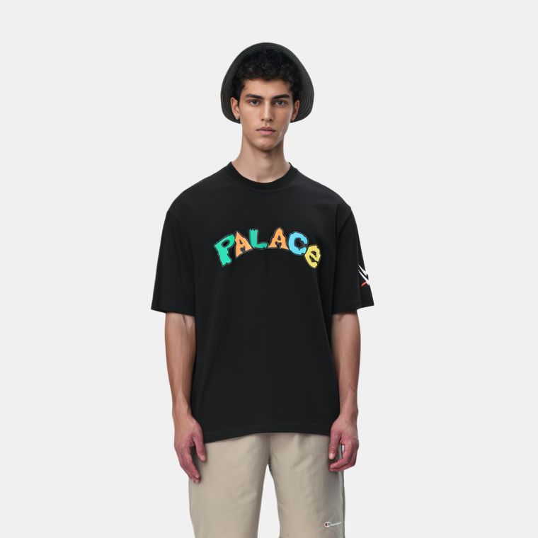 Palace X WWE Nice Day T-Shirt Black Unisex Tops P22TS462