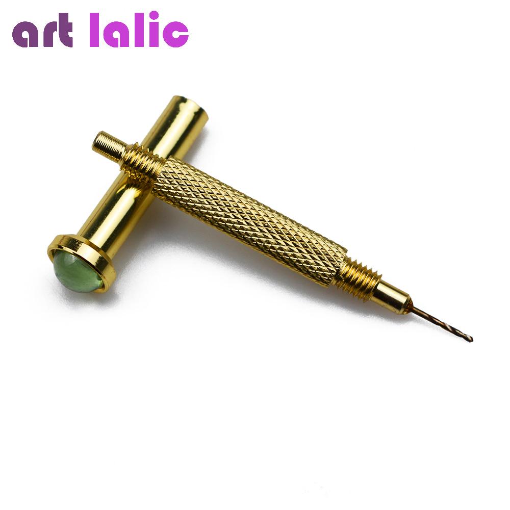 1 stk Nail Art Hand Dingle Drill Hull Maker Dotting Pen Piercing Profesjonell manikyr Nail Art Tool