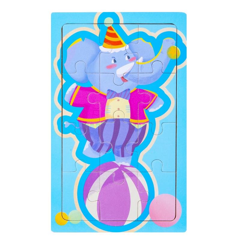 12 flache Puzzles Baby-Puzzle niedliches Tier einführende Logik frühe Bildungspuzzle Kindergartengeschenk