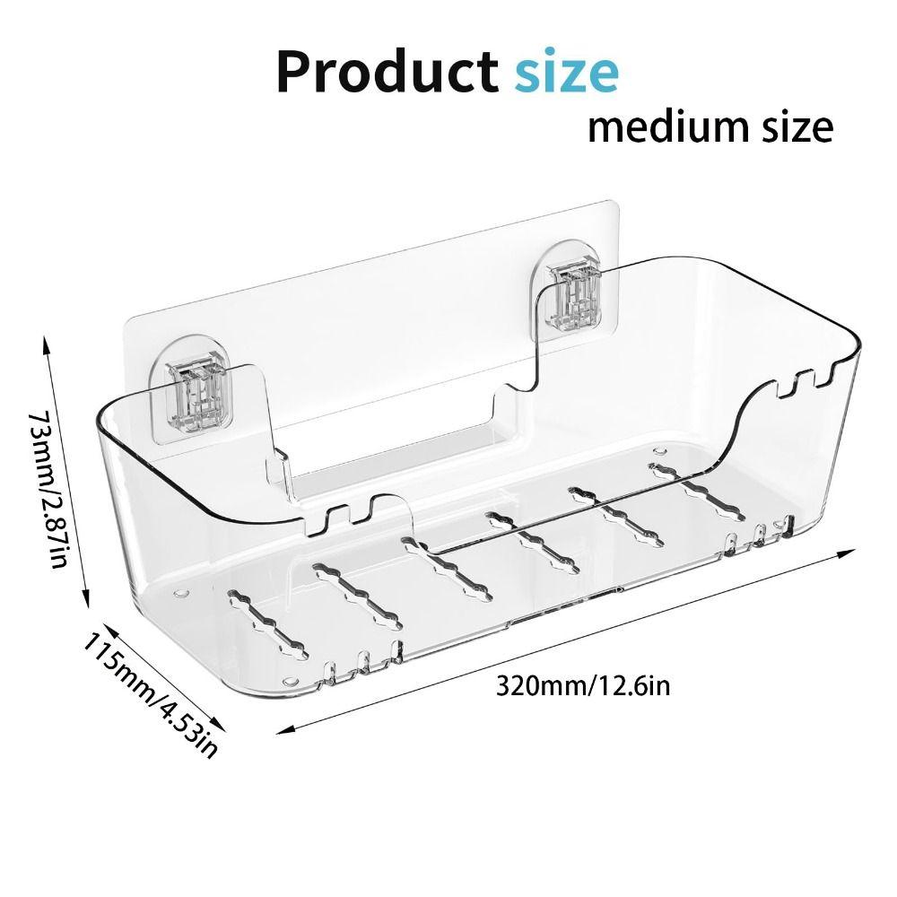 Transparent Wall-Mounted Organizer No Drill Drain Holes Toy Storage Organizer Multi-Purpose Bath Toy Holder Kitchen