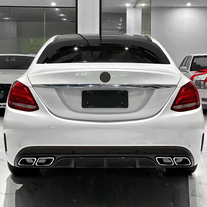 Mercedes W205 Sport Model C63 Style Rear Diffuser Tailpipe Upgrade for C180L, 200L, 260L AMG Exhaust.