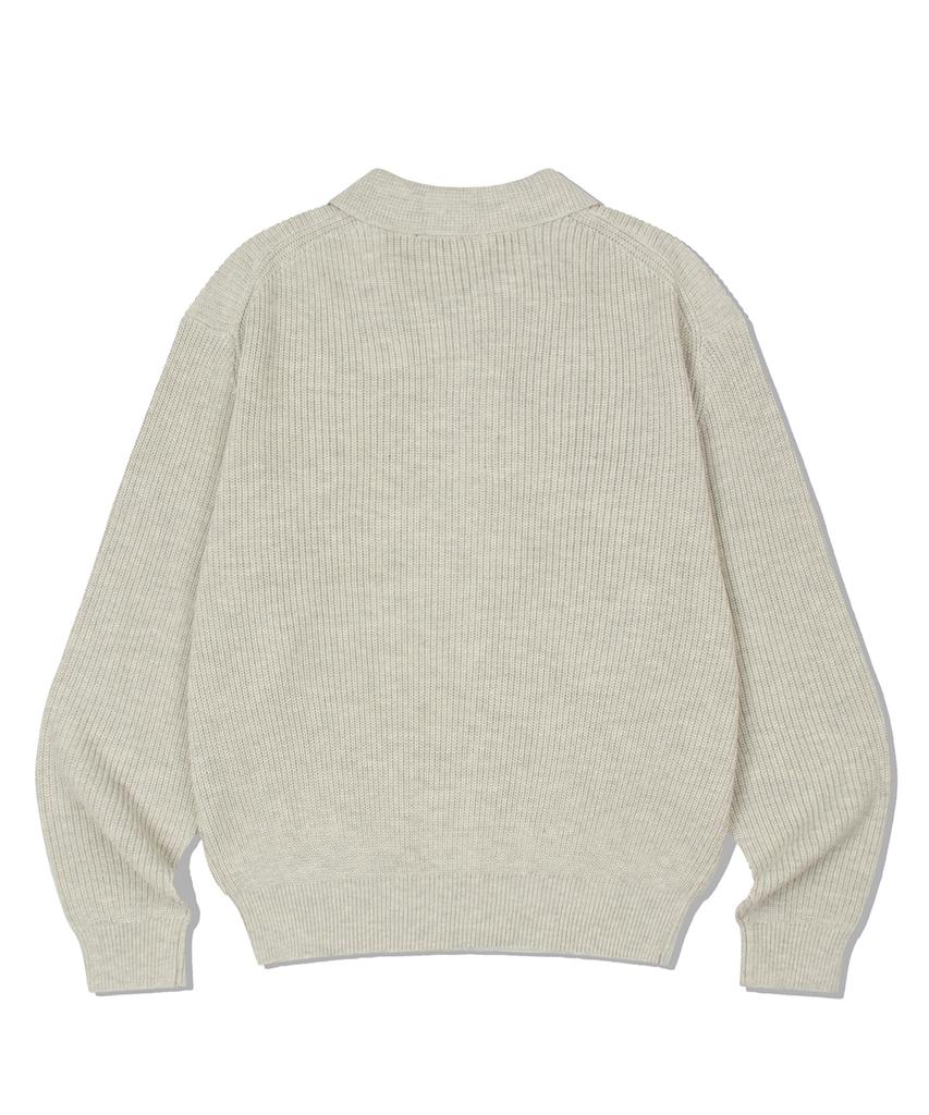 DE GRAND MATIN Zip-Up Collar Knitwear_Light Gray