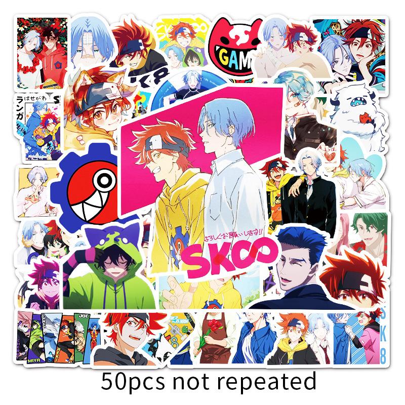 

50 Cartoon Japanese Cartoon Creative Graffiti Notebook Hand Account Suitcase Refrigerator Decoration Stickers