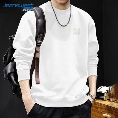 Jeanswest Men's Casual Logo Print Pullover Long Sleeve T-Shirt