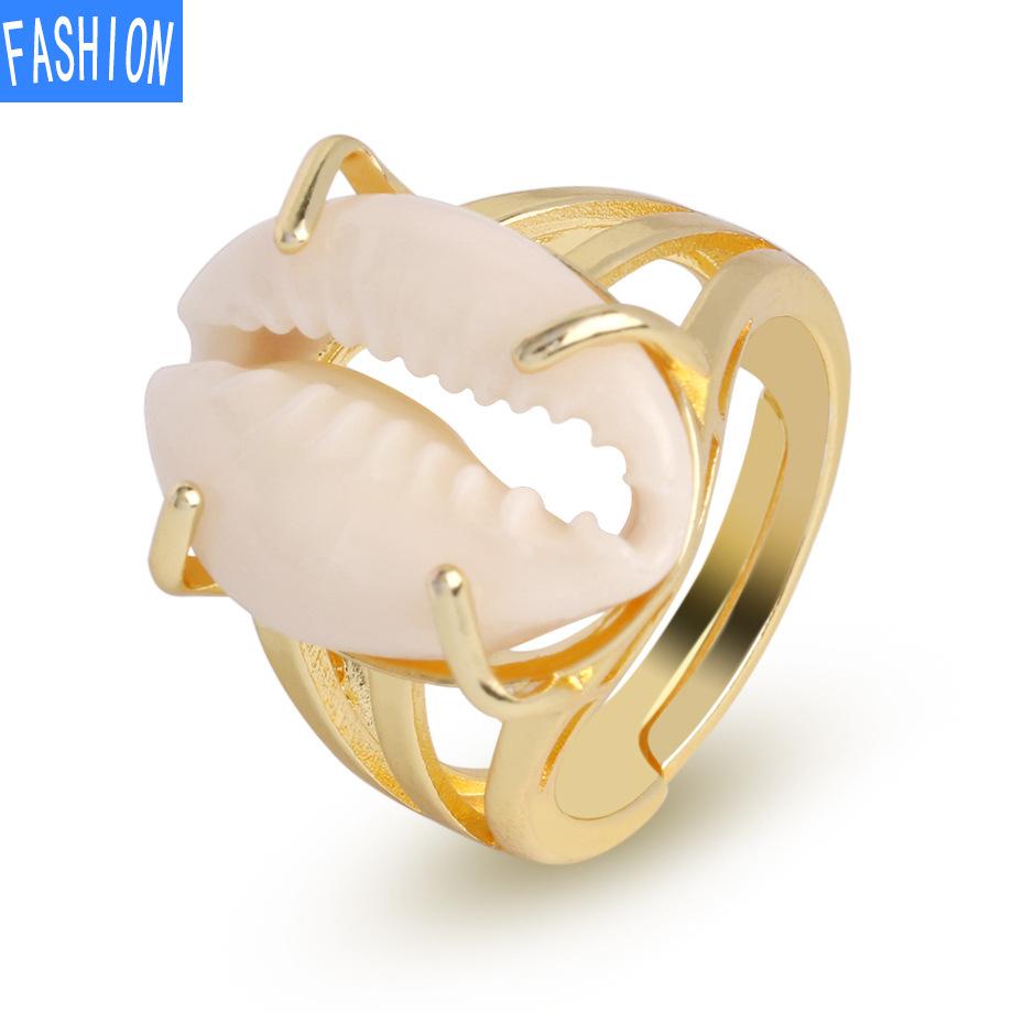 

Кольцо из натуральной раковины, золото и серебро, креативное простое открывающееся кольцо золотой