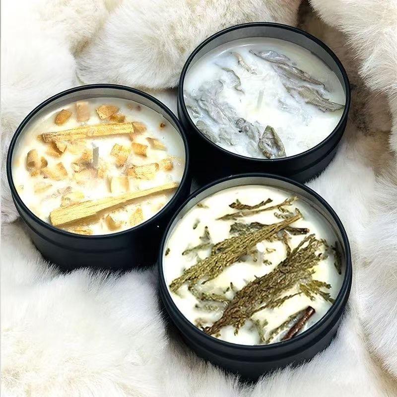 Handmade Sage, Palo Santo, and Cedar Soy Wax Candle for Indoor Air Purification