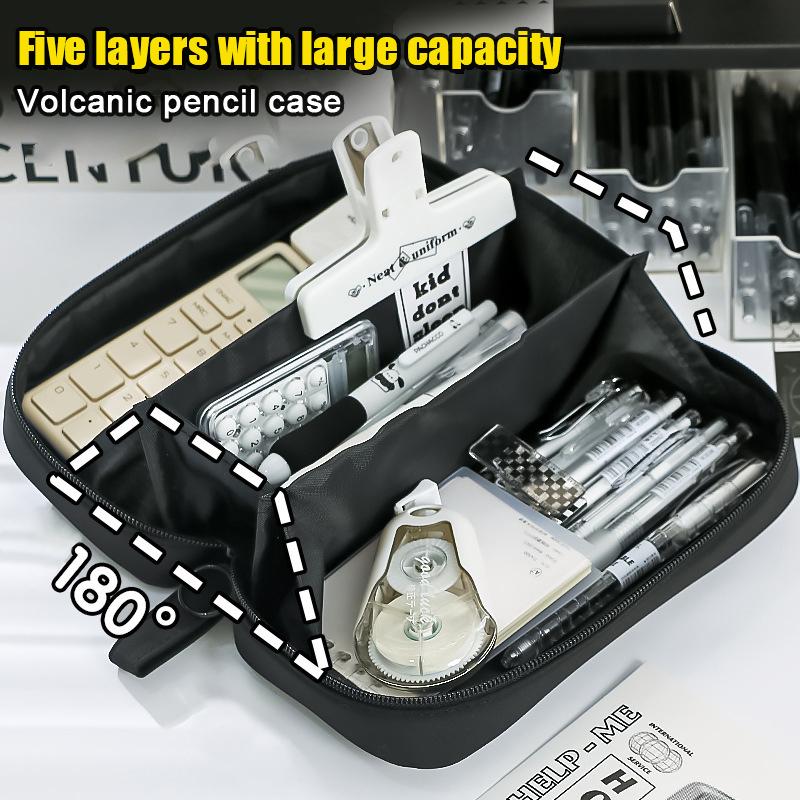 New 5-Layer Transparent Pencil Pouch With Large Capacity And Lightweight Design School Supplies Pencil Cases For Girls