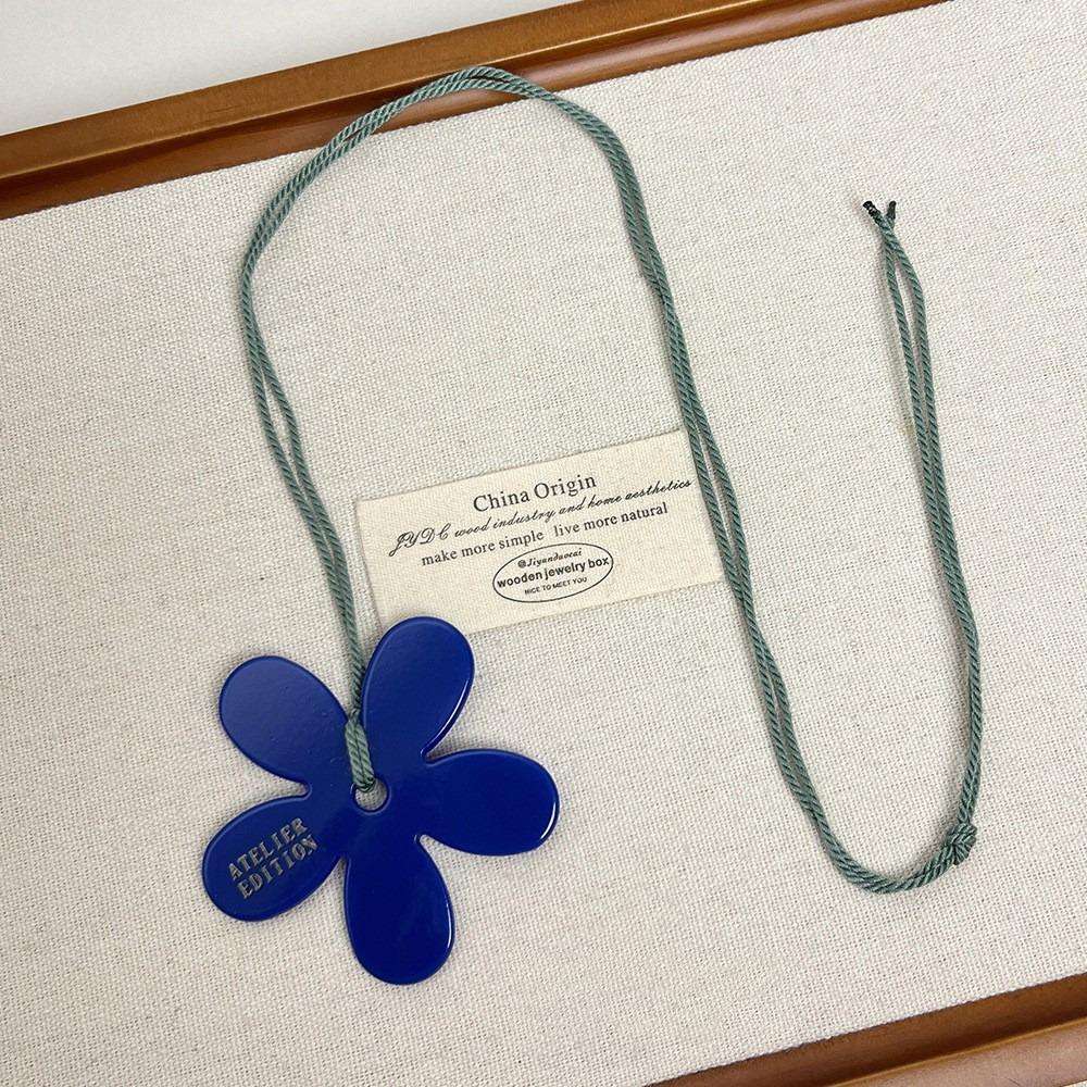 Chain Long Chain Necklace Choker Sweater Chain Retro Acrylic Flower Necklace  Birthday Gift