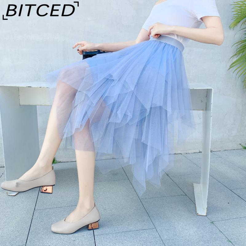 BITCED Damenmode Lässig Einfarbig Druck Sommer Frühlingsrock