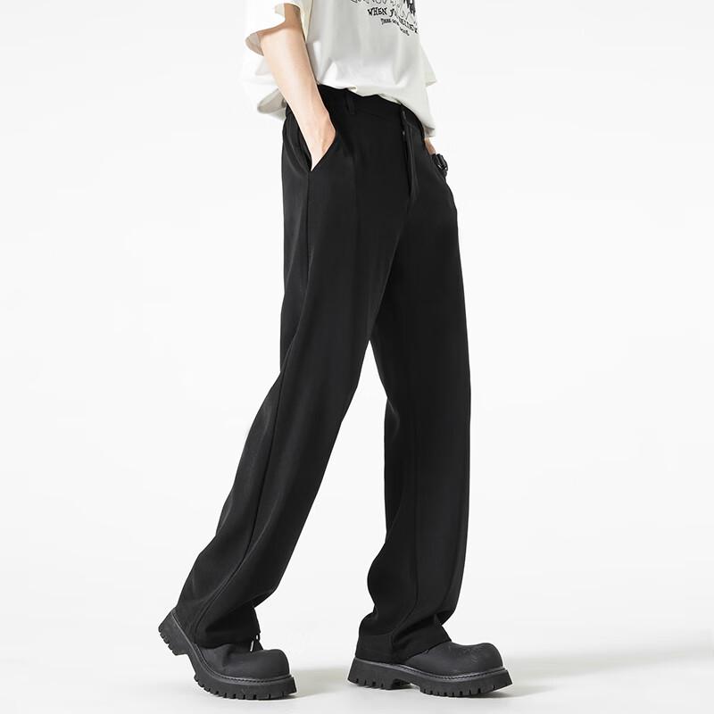 SWAMP AREA Herren Fließende Gerade Mikro-Ausgestellte Lässige Anzughose KS075