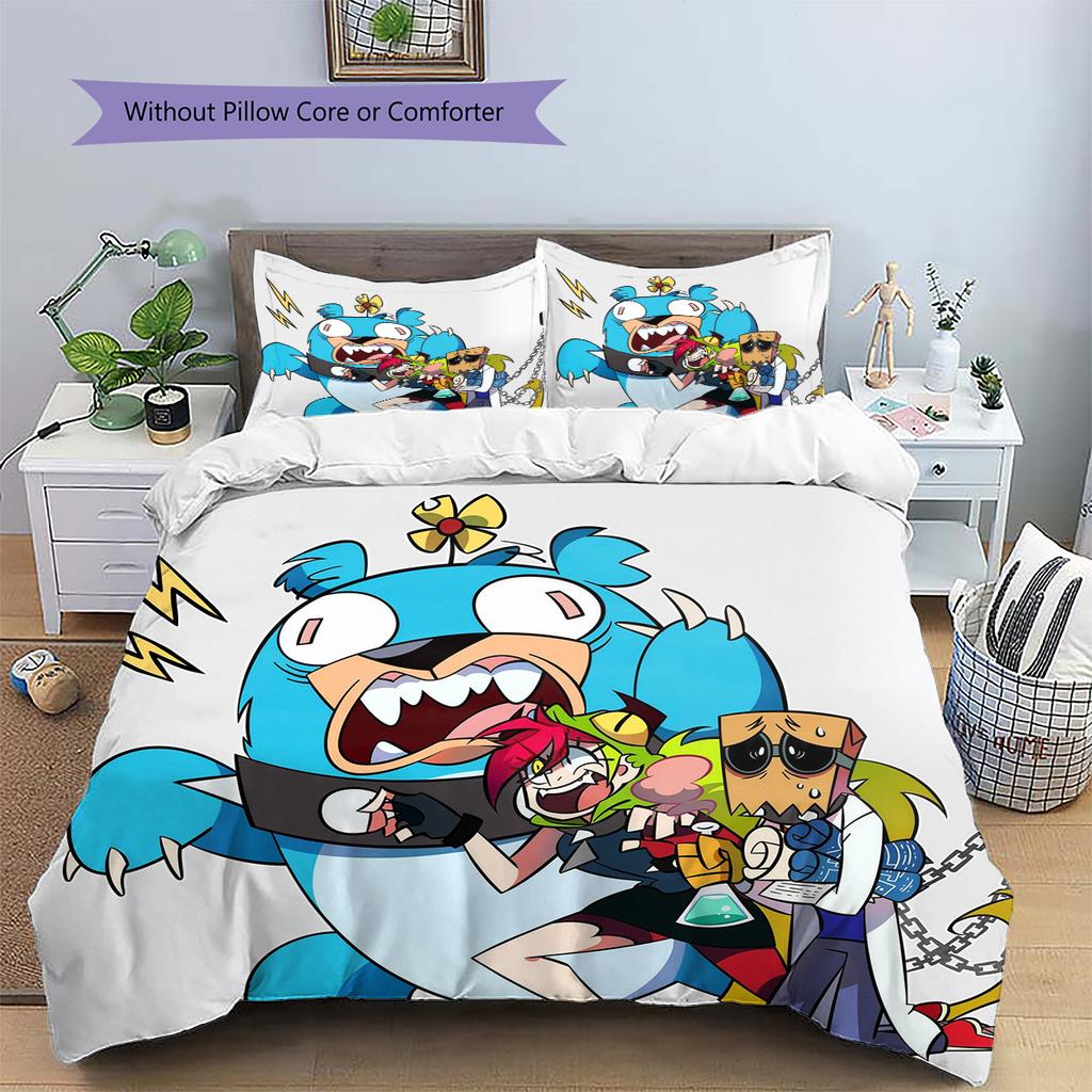 Black Hat Pattern Bedding Quilt Set Home Decoration Gift (1 * duvet cover + 2 * pillowcase without core)