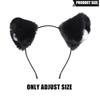 Adjustable Black Cats Ears Hairband Plush Cosplay Accessory Headdress Props For Anime Costume Party Daily Use
