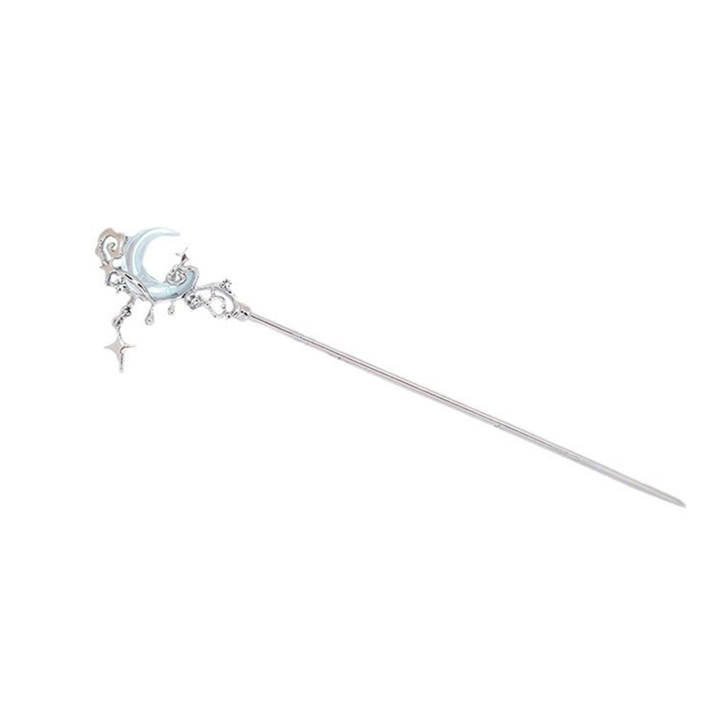 Elegant Star Hair Stick with Moonstone Filigree Buyao for Women Girl Buyao for Traditional Headpieces Hair Jewelry