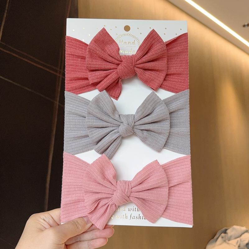 3pcs Baby Girl Bows Headband Newborn Turban Hairband Accessory Kids HairBand Outdoor Toddler Children HeadWrap Hair Accessories
