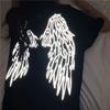Summer New Fashion Women's Short Sleeve Reflective Wings Dark Trend T-shirt for Men and Women Lovers