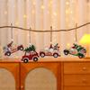 Hand-Painted Wooden Christmas Tree Ornament: Faceless Forest Old Man Car Pendant