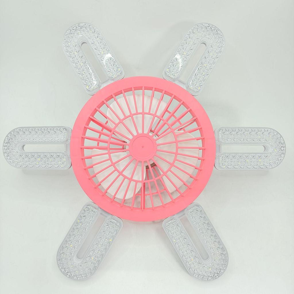 Crystal Style Dimmable LED Fan Light with Remote Control, E27 Screw Base for Home, Bedroom, and Dormitory.