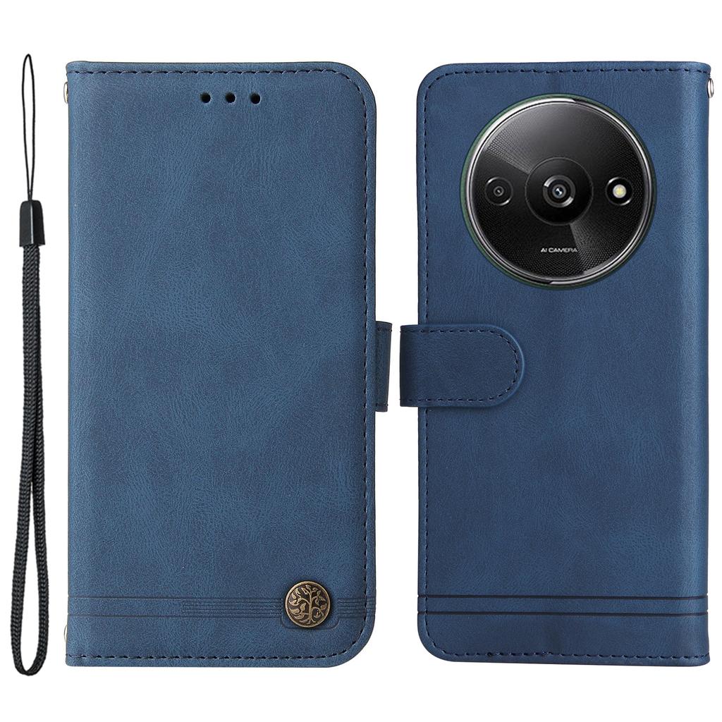 For Xiaomi Redmi A3 4G/Poco C61 4G Leather Wallet Cases Skin Touch Phone Cover Stand with Strap