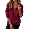 Cross-border Supply 2026 Autumn and Winter Fashion Short Color Contrasting Half-open Neck Plush Women's Sweater