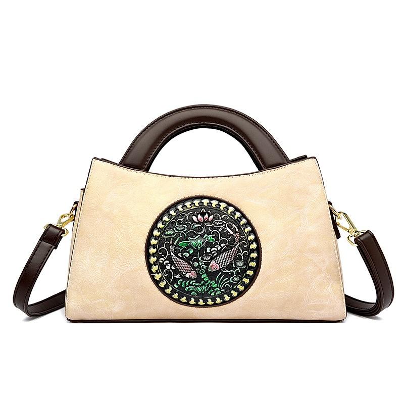 Women's bag new literary splicing fashion women's saddle bag portable shoulder messenger bag