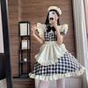 Japanese Cute Style Lolita Maid Dress Sexy Cosplay Maid Uniform Dress Black And Red Plus Size