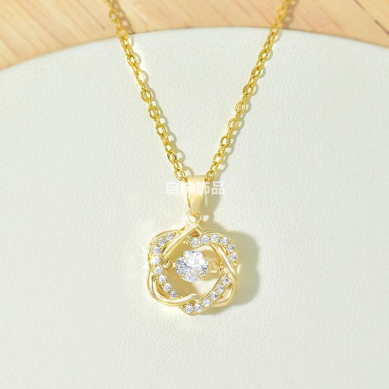 Wind Hexagram Love Necklace Female Fresh Simple Beating Heart Pendant Collarbone Chain