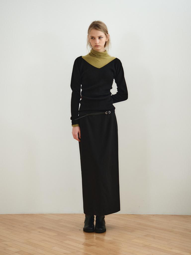 REPLAIN Maxi Long Skirt_Black