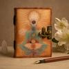 Leather Notebook, Seven Chakra Buddha Deckle Edge