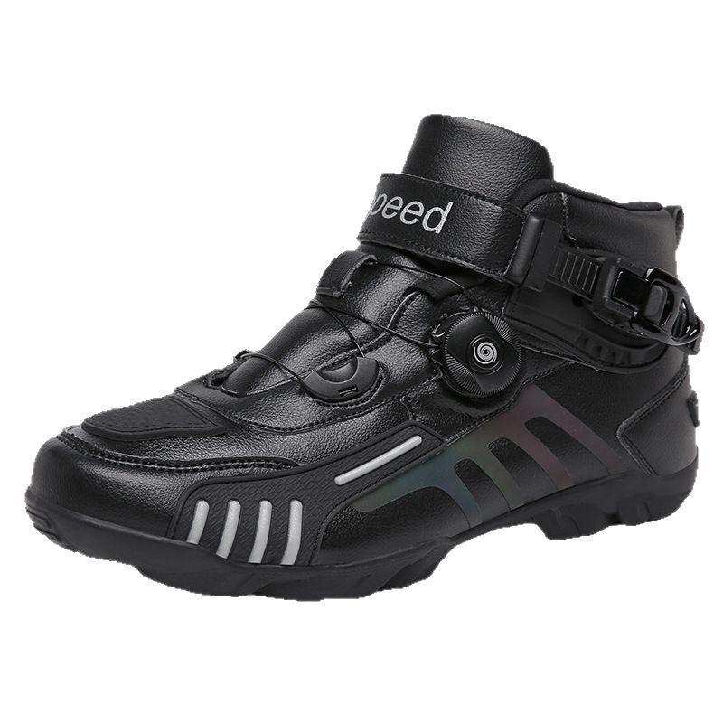 Wasserdichte Vier-Jahreszeiten-Lokomotiv-Fahrradschuhe für Herren und Damen, Motorradschuhe, Offroad-Rennstiefel, Motorrad-Reiseausrüstung, Ritterstiefel