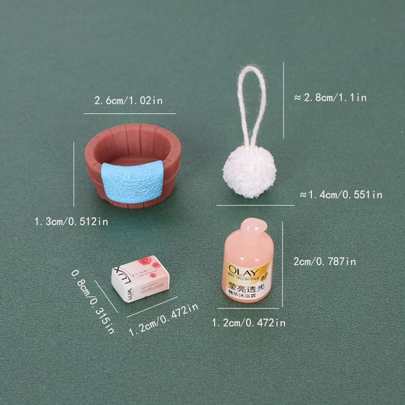 4Pcs/set Mini Shampoo Washball Miniature Dollhouse Bathroom Decoration Accessories For OB11 Doll