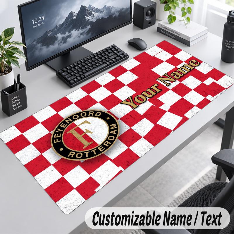 Feyenoord Personalized Large Mouse Pad Custom Name Text Extended Desk Mat Gaming Mousepad