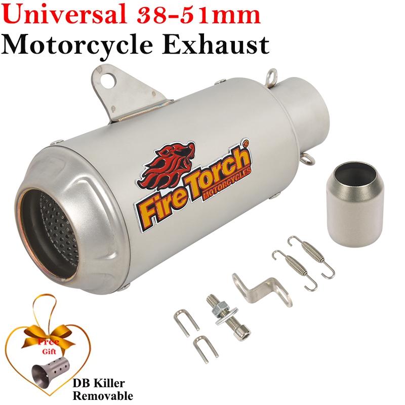 51mm Universal Motorcycle Exhaust Escape Modified E-Mark Muffler DB Killer For MT09 NVX155 PCX125 CBR300 SV650 MT07 CBR500