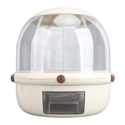 Grain Dispenser 360 Degree Rotating 6 Compartment Dual Layer Rice Beans Dry Food Storage Container