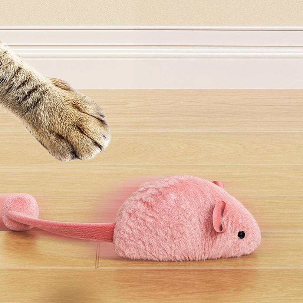 Interaktives Quietsch-Katzenspielzeug Leuchtet im Dunkeln Simulierte Maus Quietsch-Katzenübung Jagd Nachtunterhaltungsspielzeug Katzenzubehör