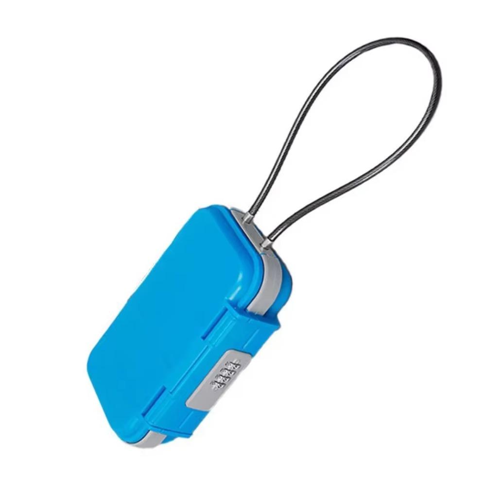 Detachable Steel Wire Combination Lock Box 4-Digit Combination Storage Box Outdoor Camp