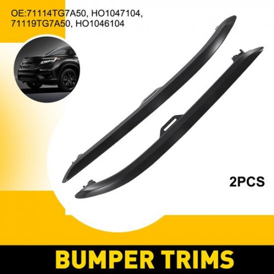 Bumper Trims For - Honda Pilot Front Side Black Pair Left Right