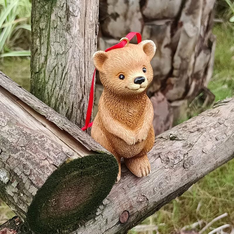Lovely Bear Suspended Decoration For Deck Porch Environmental Friendly Rosin Handbuilt Decoration