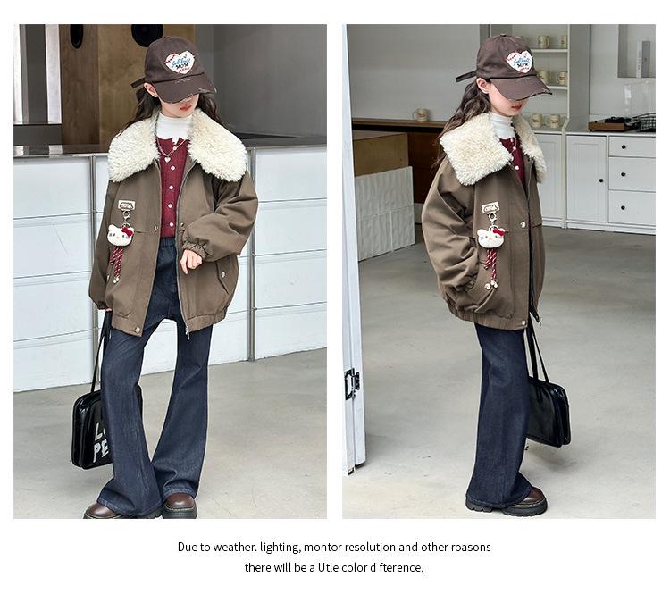 Girls' Quilted Coat - 2025 Autumn/Winter Trendy Thickened Cotton Jacket for Big Children