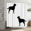 Bathroom Shower Curtain Waterproof Pet Design Home Decor Black Silhouette Dog Shape Decoration White Fabric Shutter for Bath Roo