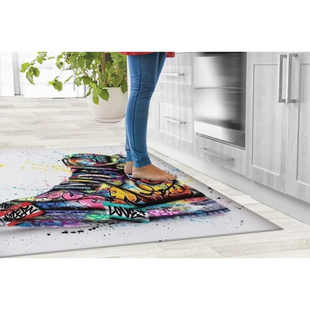 Colorful Sneakers Graffiti Rug Abstract Soft Carpet Wall Hanging Design Kids Room Decor Gift for Boys Bedroom Floor Mat