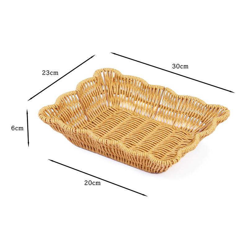 Multistyles Imitation Rattan Fruit Plate Retro Woven Handheld Creative House Candy Packaging Creative Household Storage Baskets